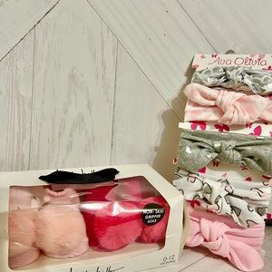 New Born Baby Girl Nicole Miller Socks & Cute Headband